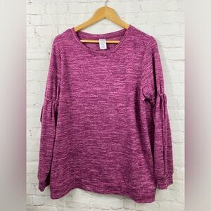 Time & Tru Maternity Sweater Womens Size Large (12-14) Heather Purple Thin Knit